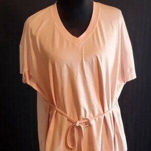 LULULEMON Side Tie Vneck Tee Size 2 Pink Mist